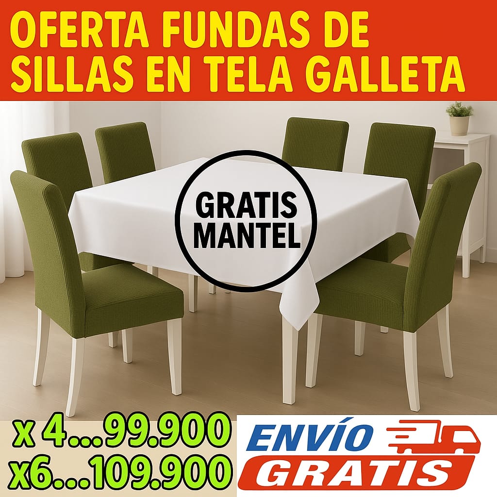 !Oferta fundas para sillas en Tela Galleta GRATIS MANTEL Y ENVIO ⭐⭐⭐⭐⭐5/5