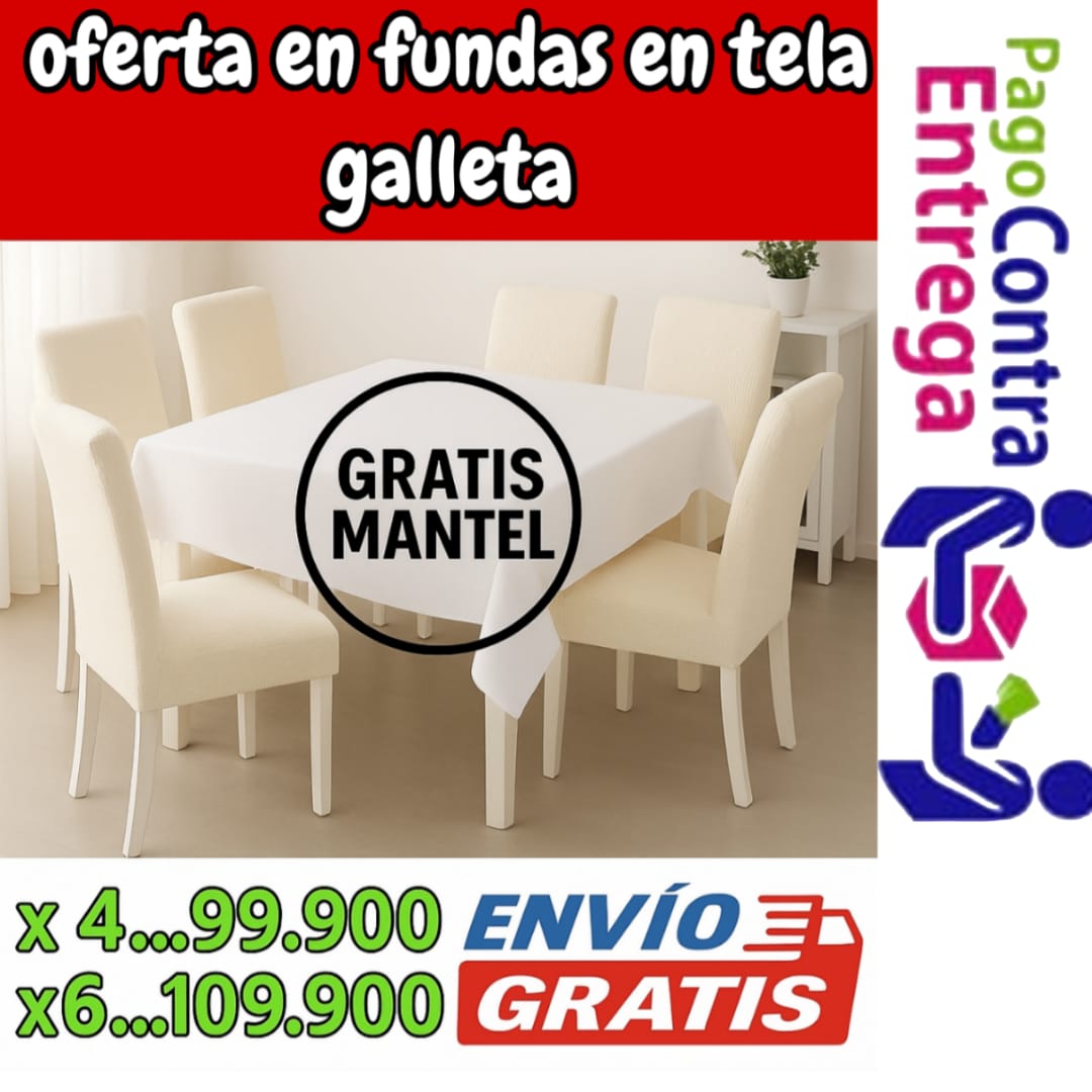 !Oferta fundas para sillas en Tela Galleta GRATIS MANTEL Y ENVIO ⭐⭐⭐⭐⭐5/5