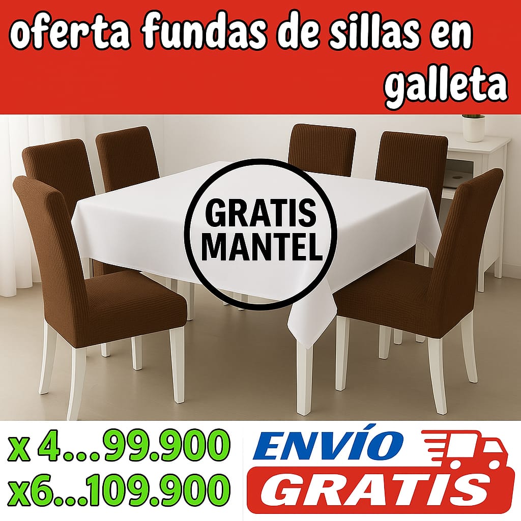 !Oferta fundas para sillas en Tela Galleta GRATIS MANTEL Y ENVIO ⭐⭐⭐⭐⭐5/5
