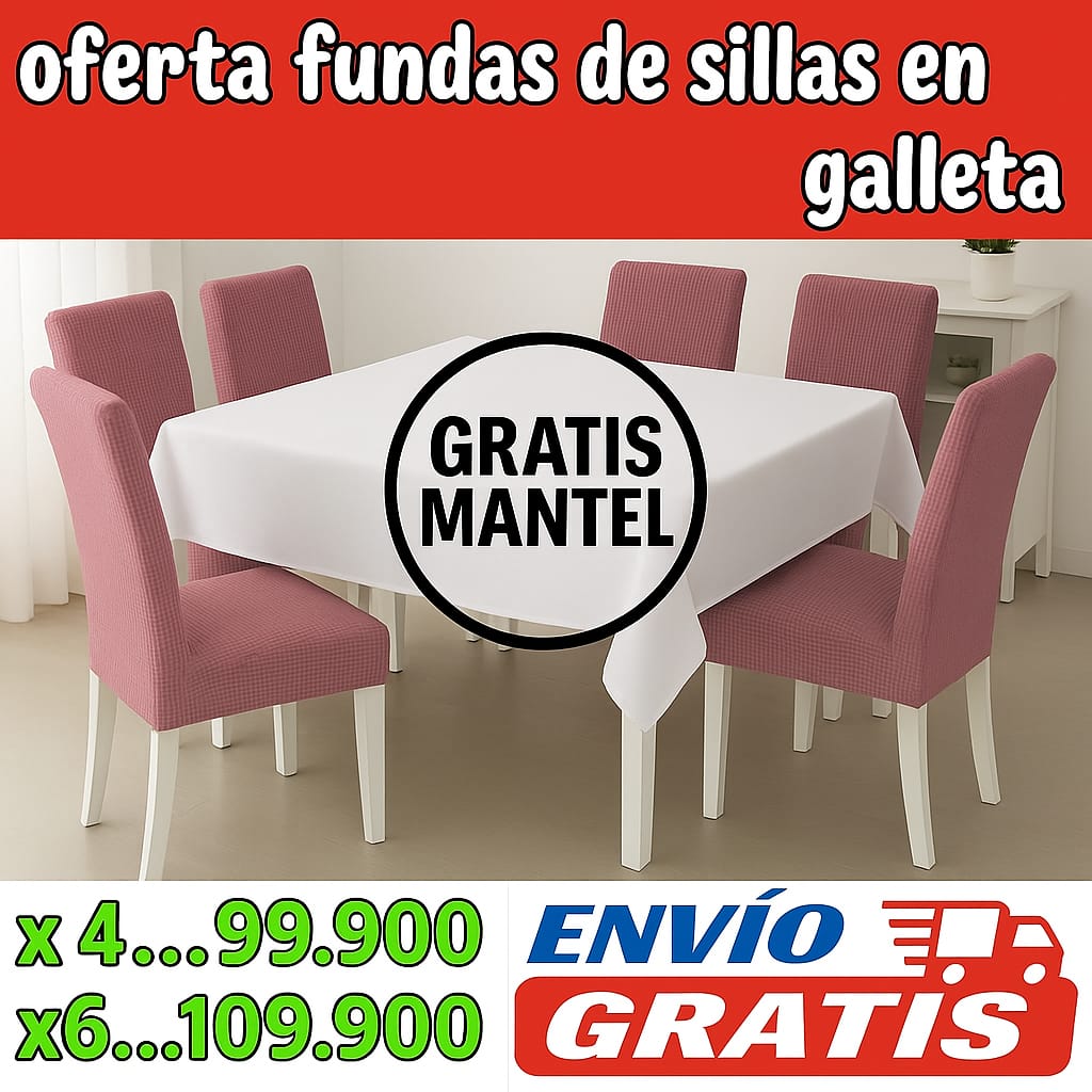 !Oferta fundas para sillas en Tela Galleta GRATIS MANTEL Y ENVIO ⭐⭐⭐⭐⭐5/5