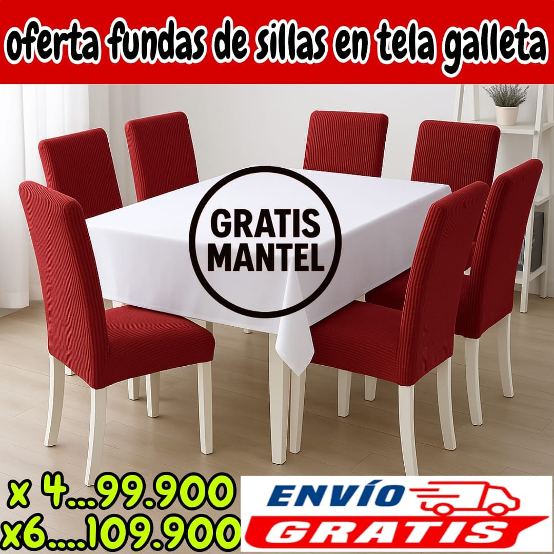 !Oferta fundas para sillas en Tela Galleta GRATIS MANTEL Y ENVIO ⭐⭐⭐⭐⭐5/5