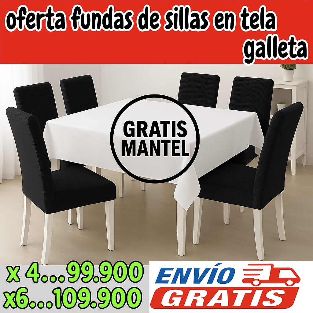!Oferta fundas para sillas en Tela Galleta GRATIS MANTEL Y ENVIO ⭐⭐⭐⭐⭐5/5