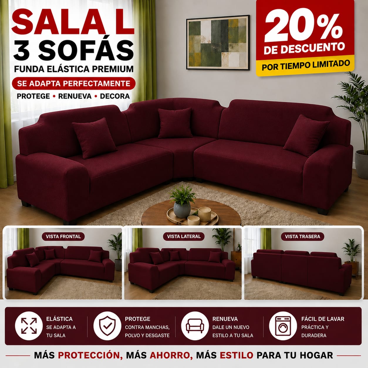 OFERTA EN FUNDAS AJUSTABLES 20% DE DESCUENTO
