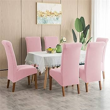 Funda para silla de oficina, color rosa, elástica, funda para silla de  escritorio, funda gruesa para asiento de oficina, fundas para sillas de