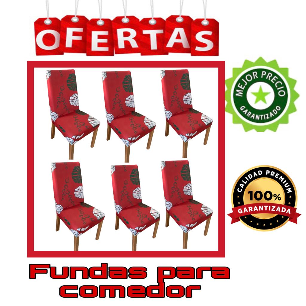 OFERTA EN FUNDAS AJUSTABLES PARA SILLAS DE COMEDOR ROJO-HOJAS 5/5⭐️⭐️⭐️⭐️⭐️