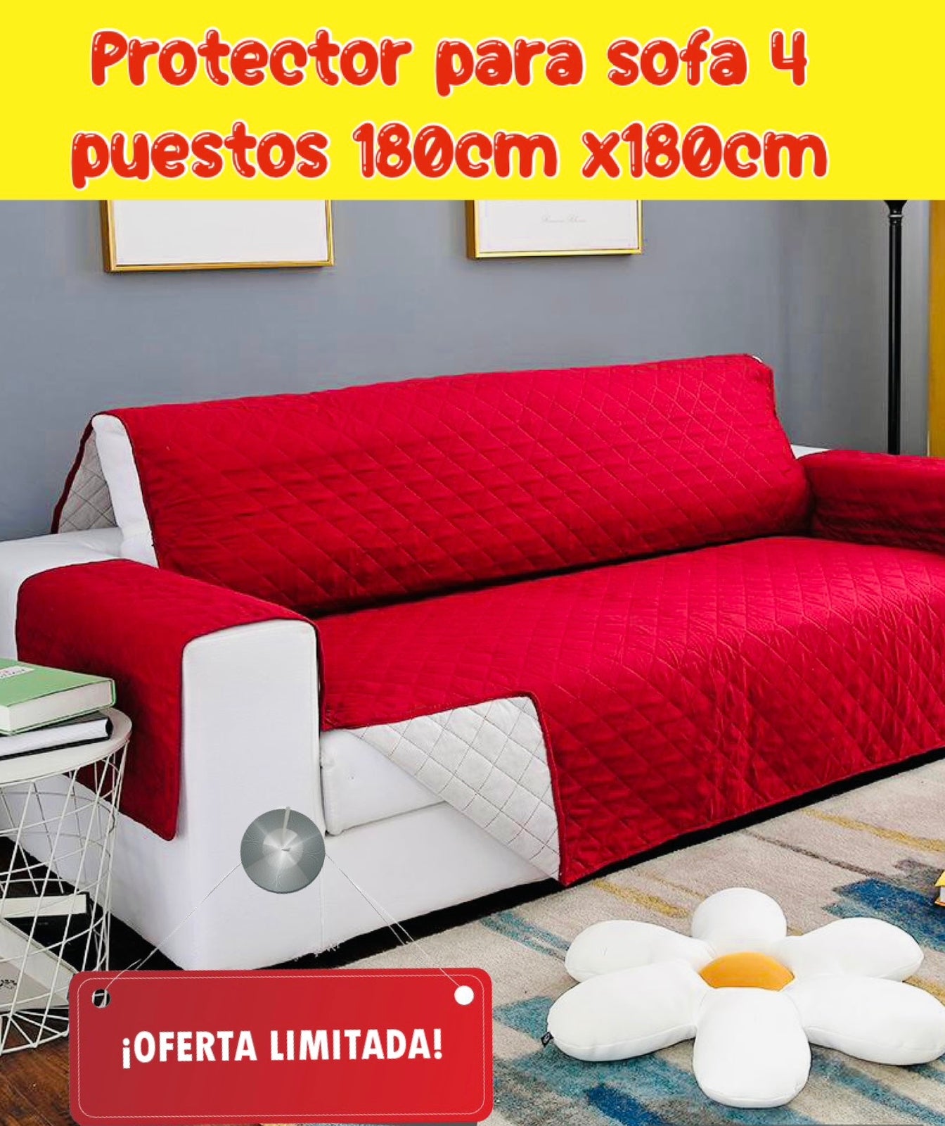 PROTECTOR PARA SOFA 4 PUESTOS 180CM ⭐️⭐️⭐️⭐️⭐️5/5