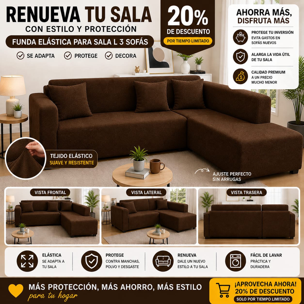 OFERTA EN FUNDAS AJUSTABLES  20% DE DESCUENTO