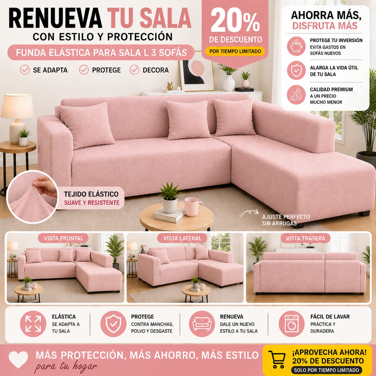 OFERTA EN FUNDAS AJUSTABLES  20% DE DESCUENTO