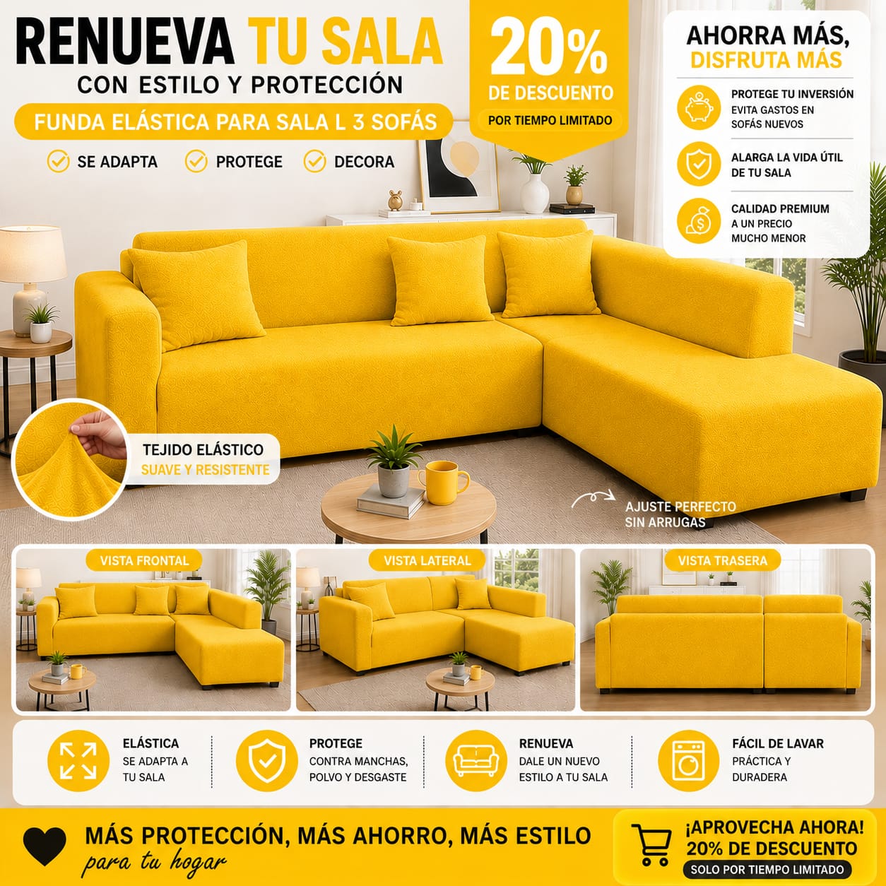 OFERTA EN FUNDAS AJUSTABLES  20% DE DESCUENTO
