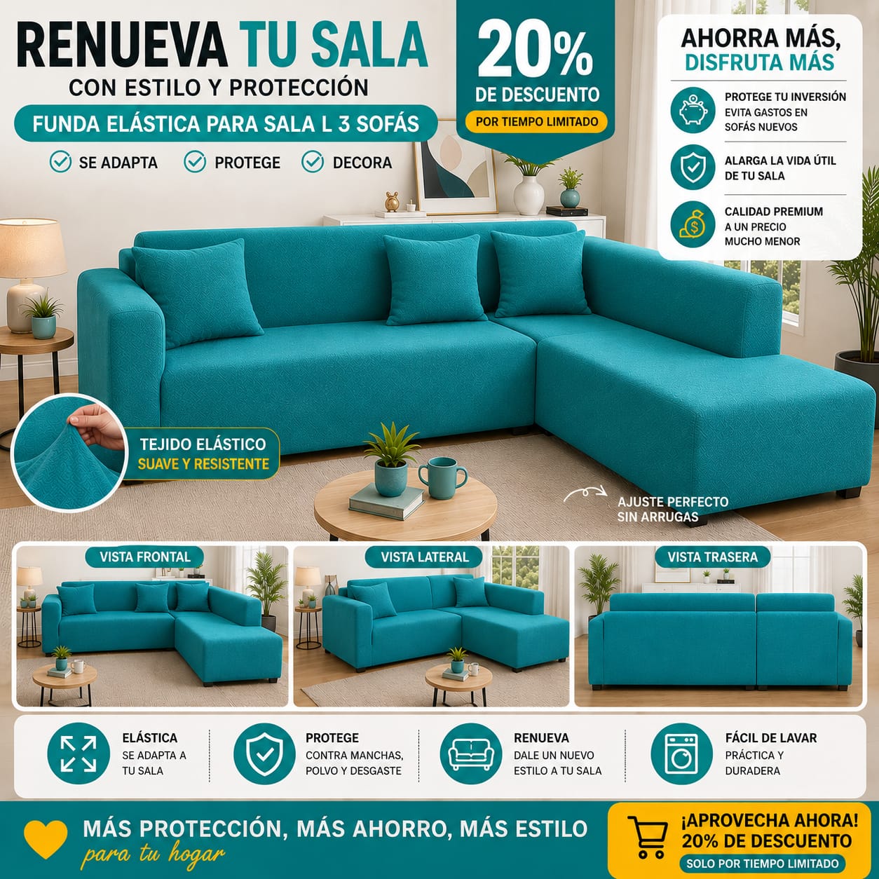 OFERTA EN FUNDAS AJUSTABLES  20% DE DESCUENTO