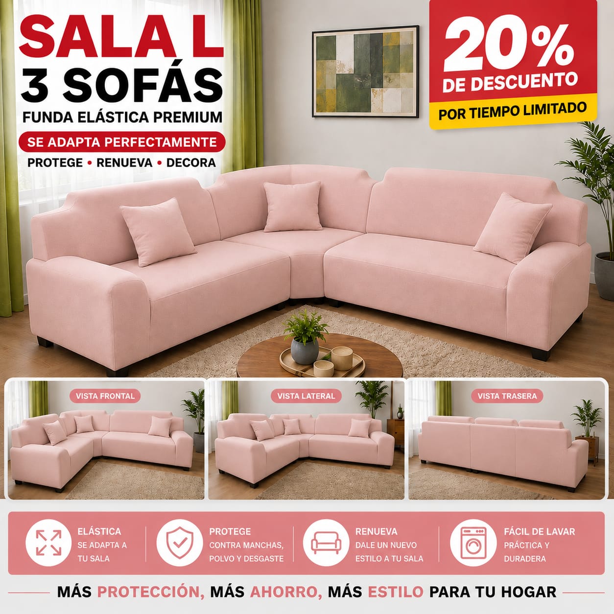 OFERTA EN FUNDAS AJUSTABLES  20% DE DESCUENTO