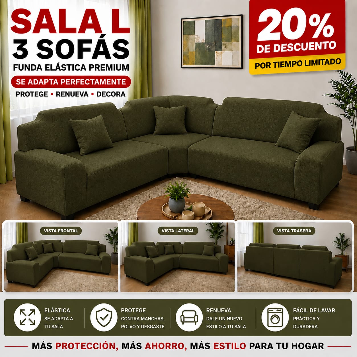 OFERTA EN FUNDAS AJUSTABLES  20% DE DESCUENTO