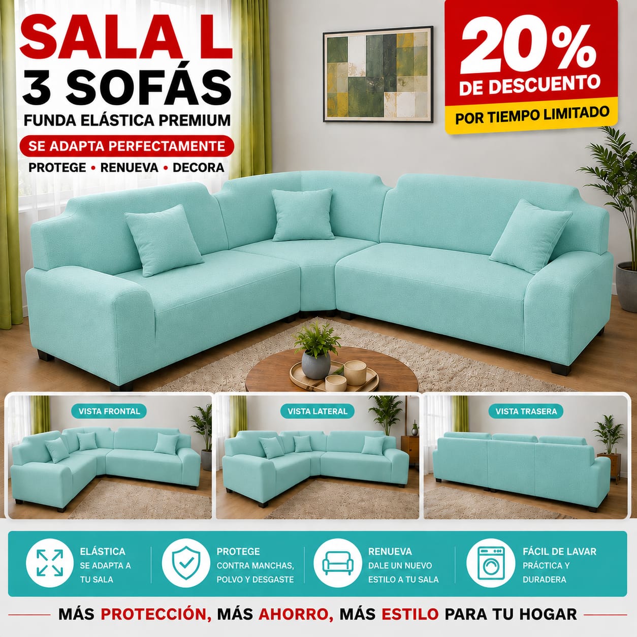 OFERTA EN FUNDAS AJUSTABLES  20% DE DESCUENTO