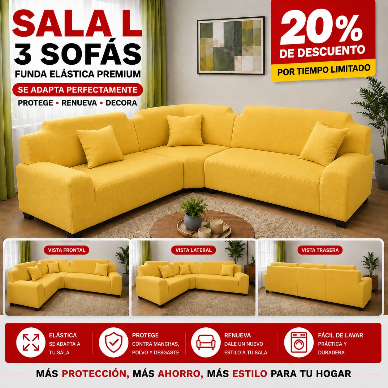 OFERTA EN FUNDAS AJUSTABLES  20% DE DESCUENTO
