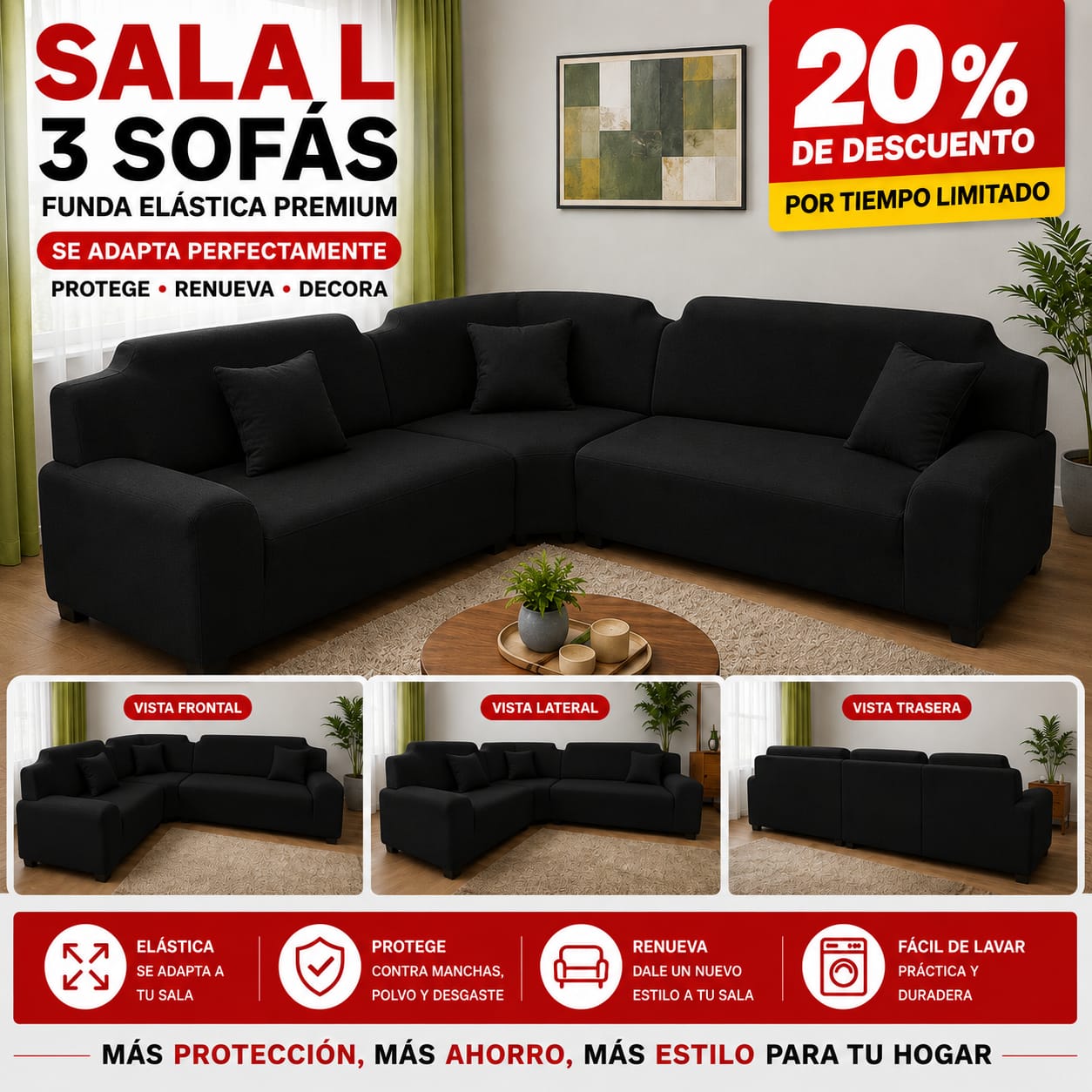 OFERTA EN FUNDAS AJUSTABLES  20% DE DESCUENTO