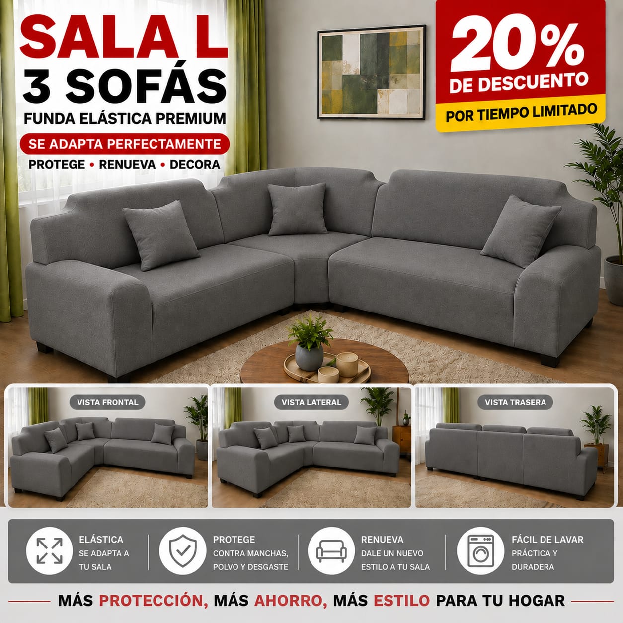 OFERTA EN FUNDAS AJUSTABLES  20% DE DESCUENTO