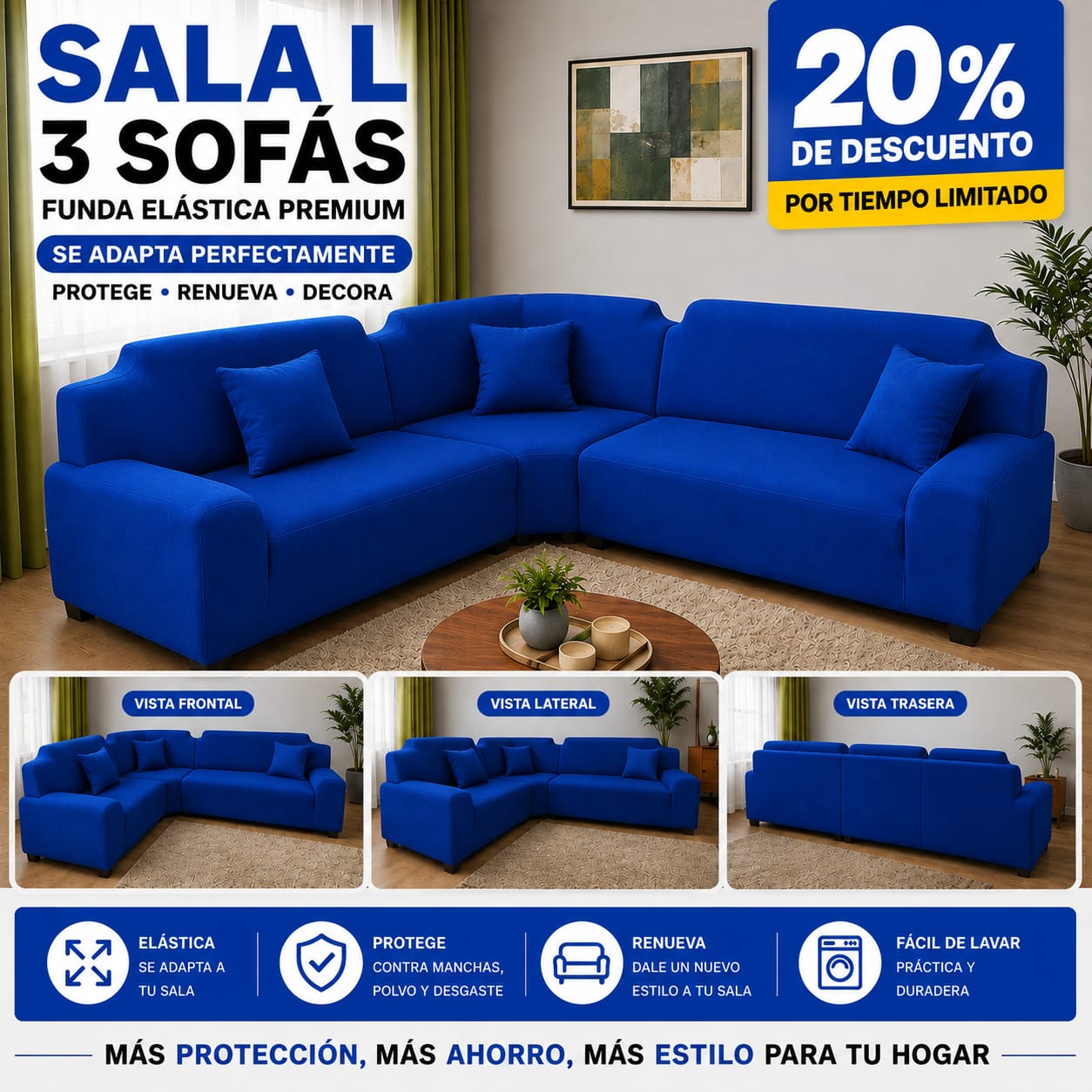 OFERTA EN FUNDAS AJUSTABLES  20% DE DESCUENTO