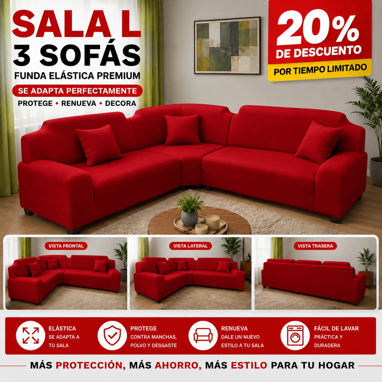 OFERTA EN FUNDAS AJUSTABLES  20% DE DESCUENTO