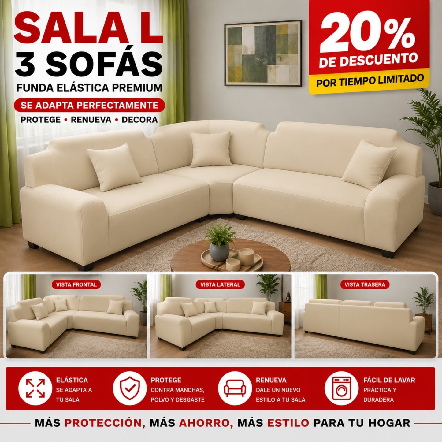 OFERTA EN FUNDAS AJUSTABLES  20% DE DESCUENTO