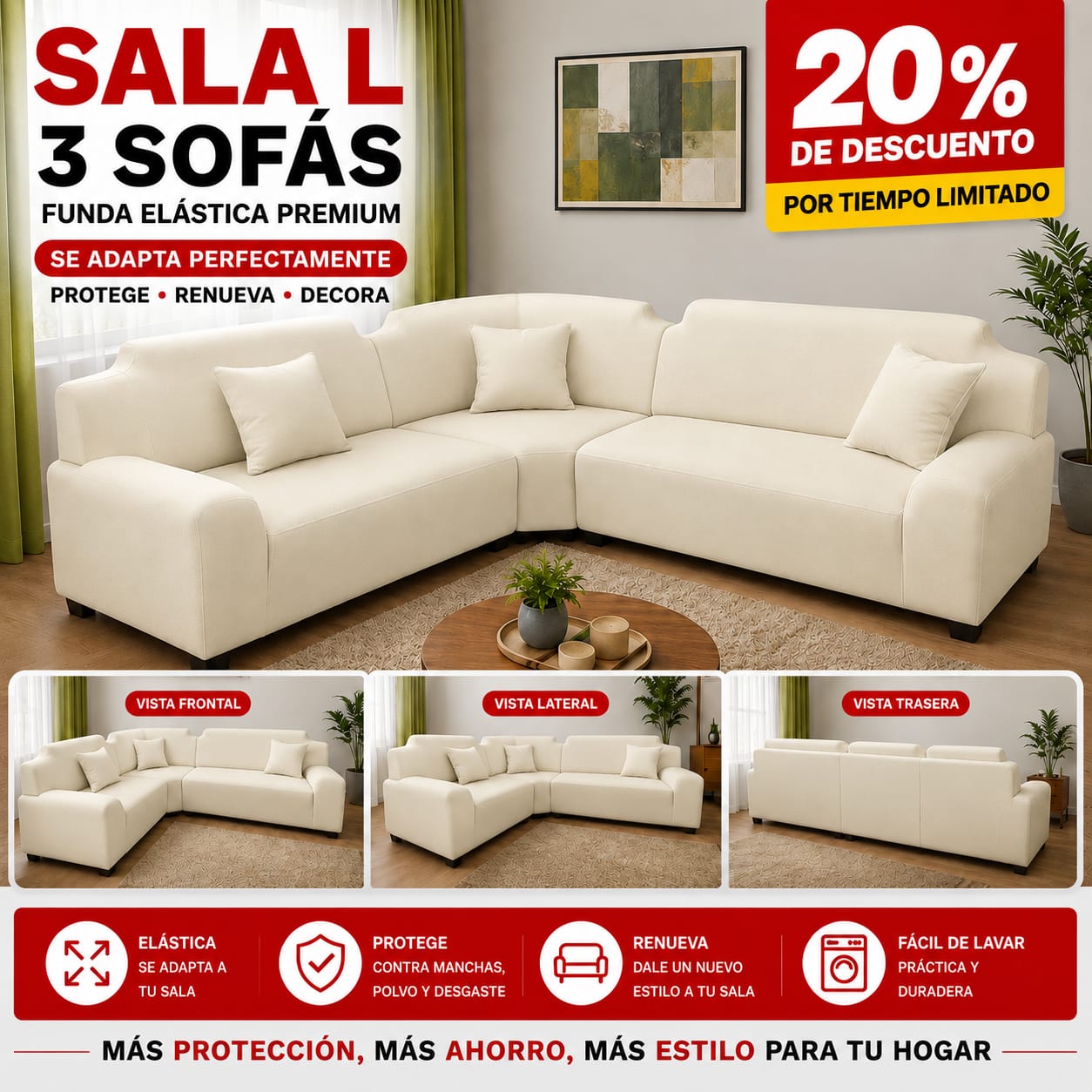 OFERTA EN FUNDAS AJUSTABLES  20% DE DESCUENTO
