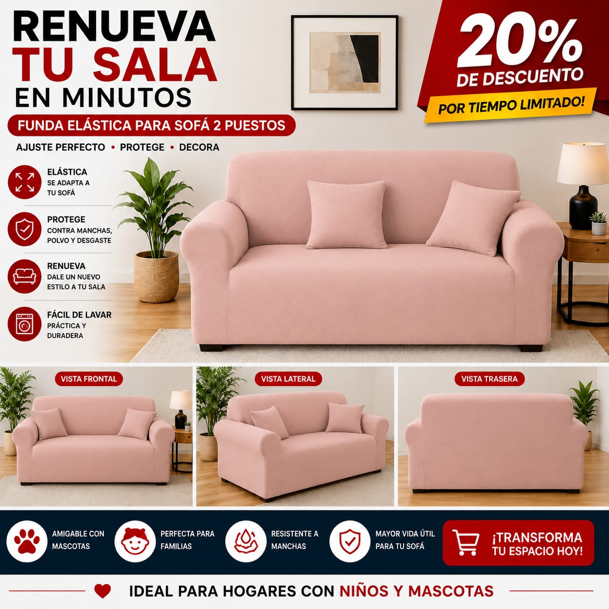 Funda PREMIUM para sofa de 2 puestos ajustable 5/5⭐️⭐️⭐️⭐️⭐️
