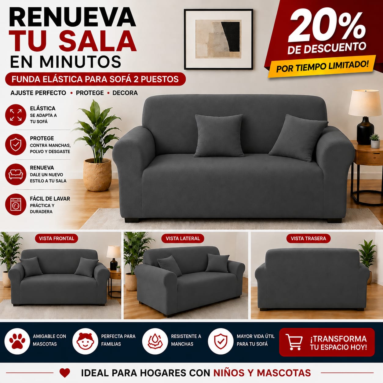 OFERTA EN FUNDAS AJUSTABLES  20% DE DESCUENTO