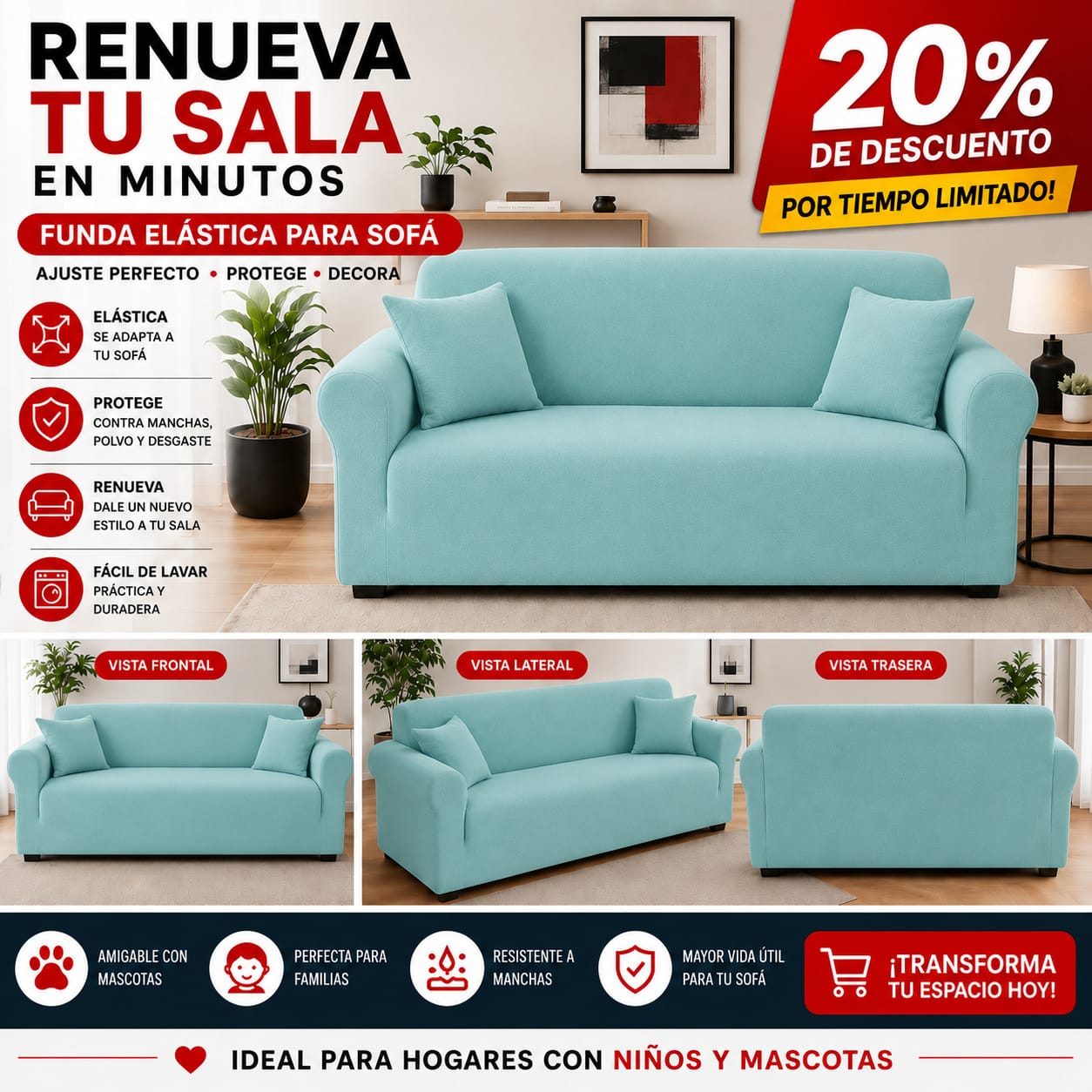 OFERTA EN FUNDAS AJUSTABLES  20% DE DESCUENTO