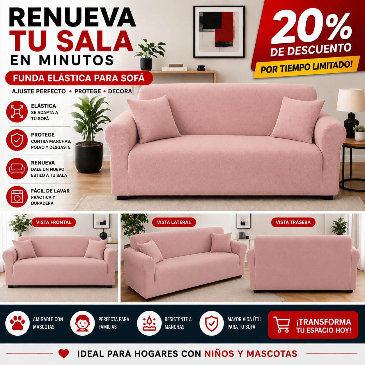Funda PREMIUM para sofa de 3 puestos ajustable 5/5⭐️⭐️⭐️⭐️⭐️