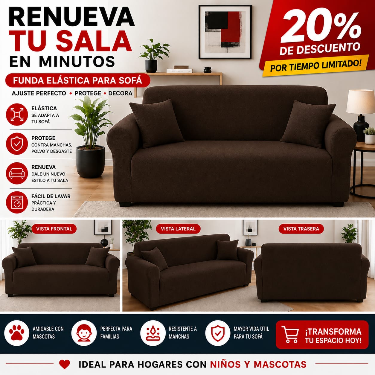 OFERTA EN FUNDAS AJUSTABLES  20% DE DESCUENTO