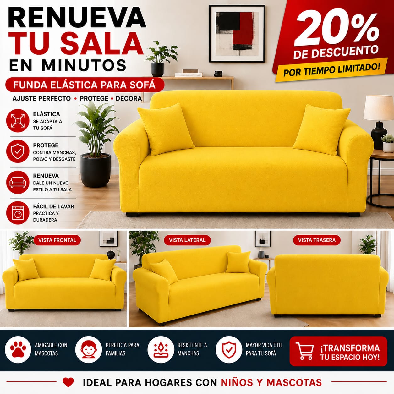 Funda PREMIUM para sofa de 3 puestos ajustable 5/5⭐️⭐️⭐️⭐️⭐️