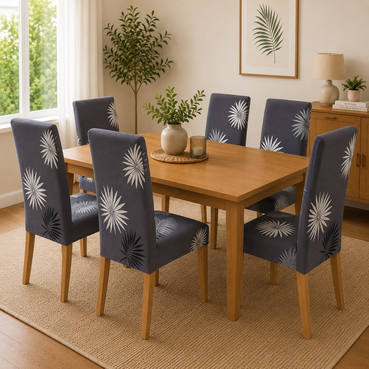 OFERTA EN FUNDAS AJUSTABLES PARA SILLAS DE COMEDOR GRIS-PLUMAS 5/5⭐️⭐️⭐️⭐️⭐️