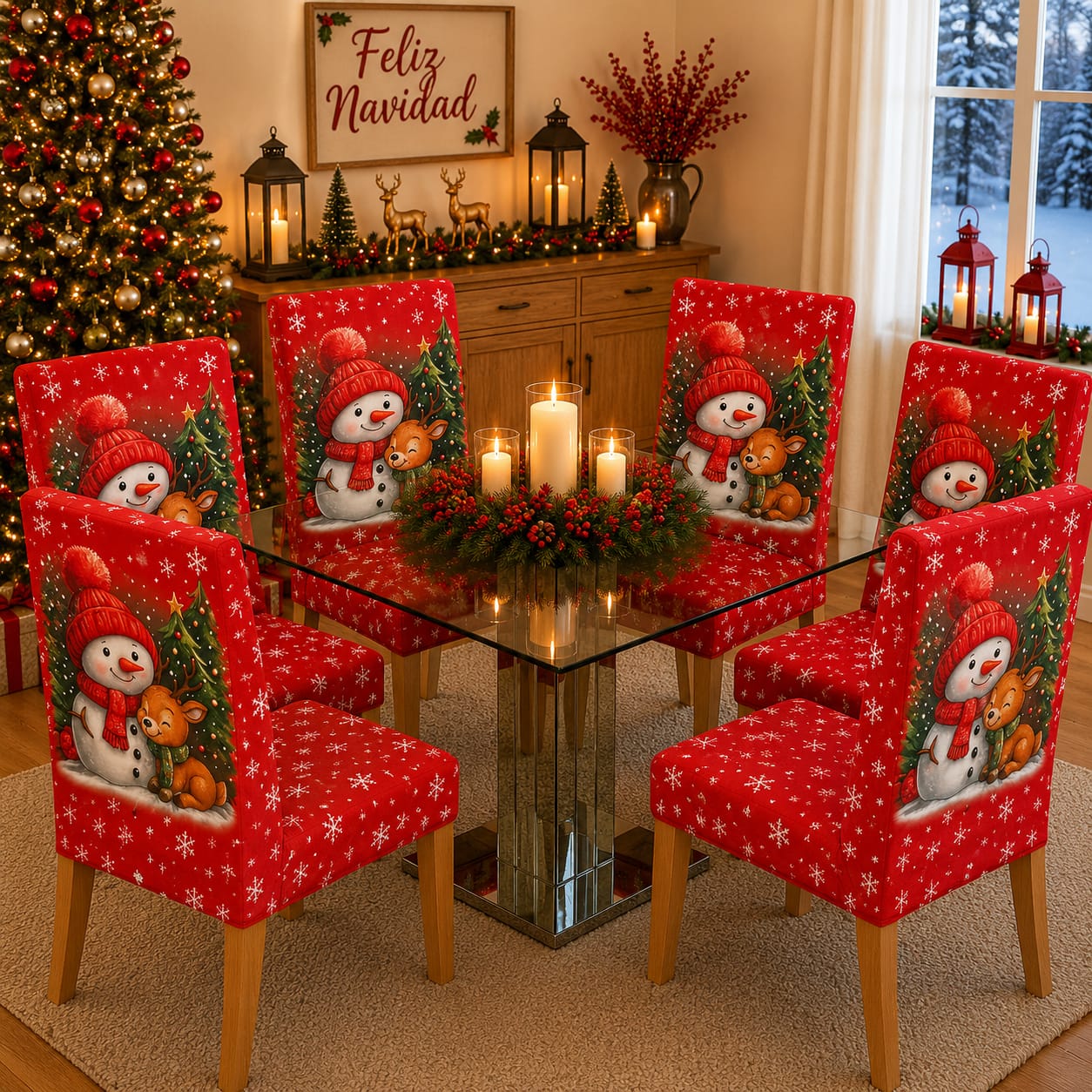 OFERTA EN FUNDAS PARA SILLAS EDICION NAVIDAD🎄🎄🦌🎅