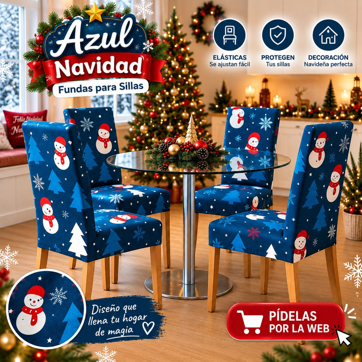 OFERTA EN FUNDAS PARA SILLAS EDICION NAVIDAD🎄🎄🦌🎅