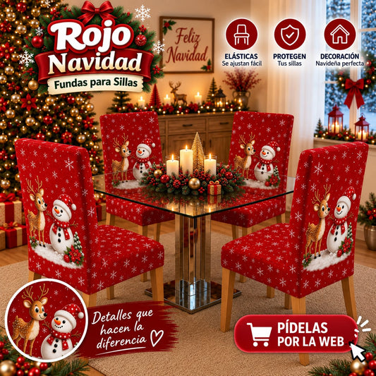 OFERTA EN FUNDAS PARA SILLAS EDICION NAVIDAD🎄🎄🦌🎅