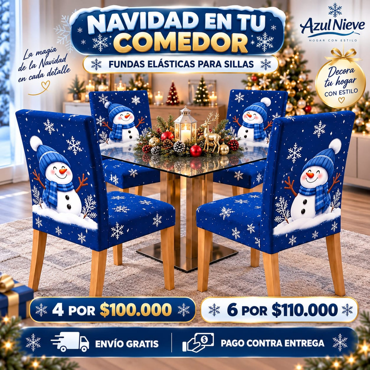OFERTA EN FUNDAS PARA SILLAS EDICION NAVIDAD🎄🎄🦌🎅