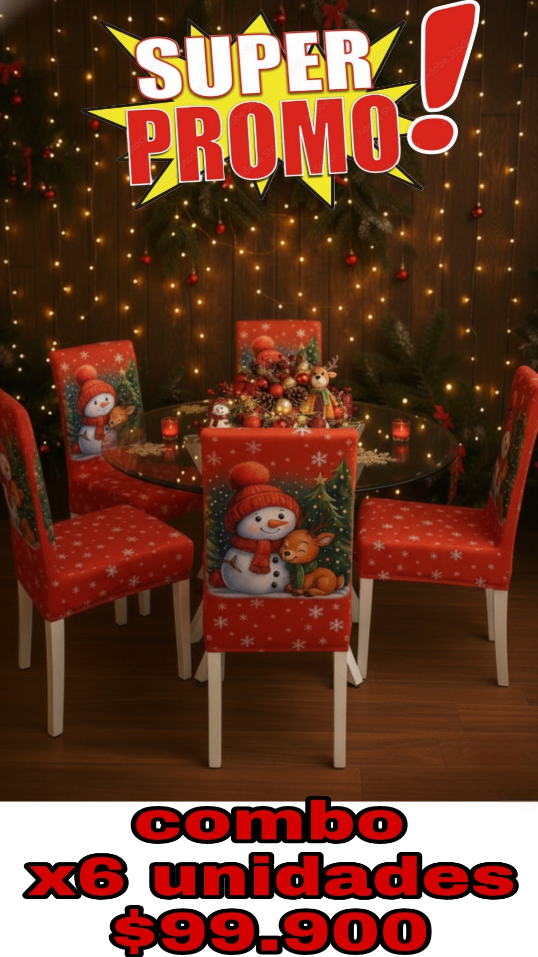 OFERTA EN FUNDAS PARA SILLAS EDICION NAVIDAD🎄🎄🦌🎅