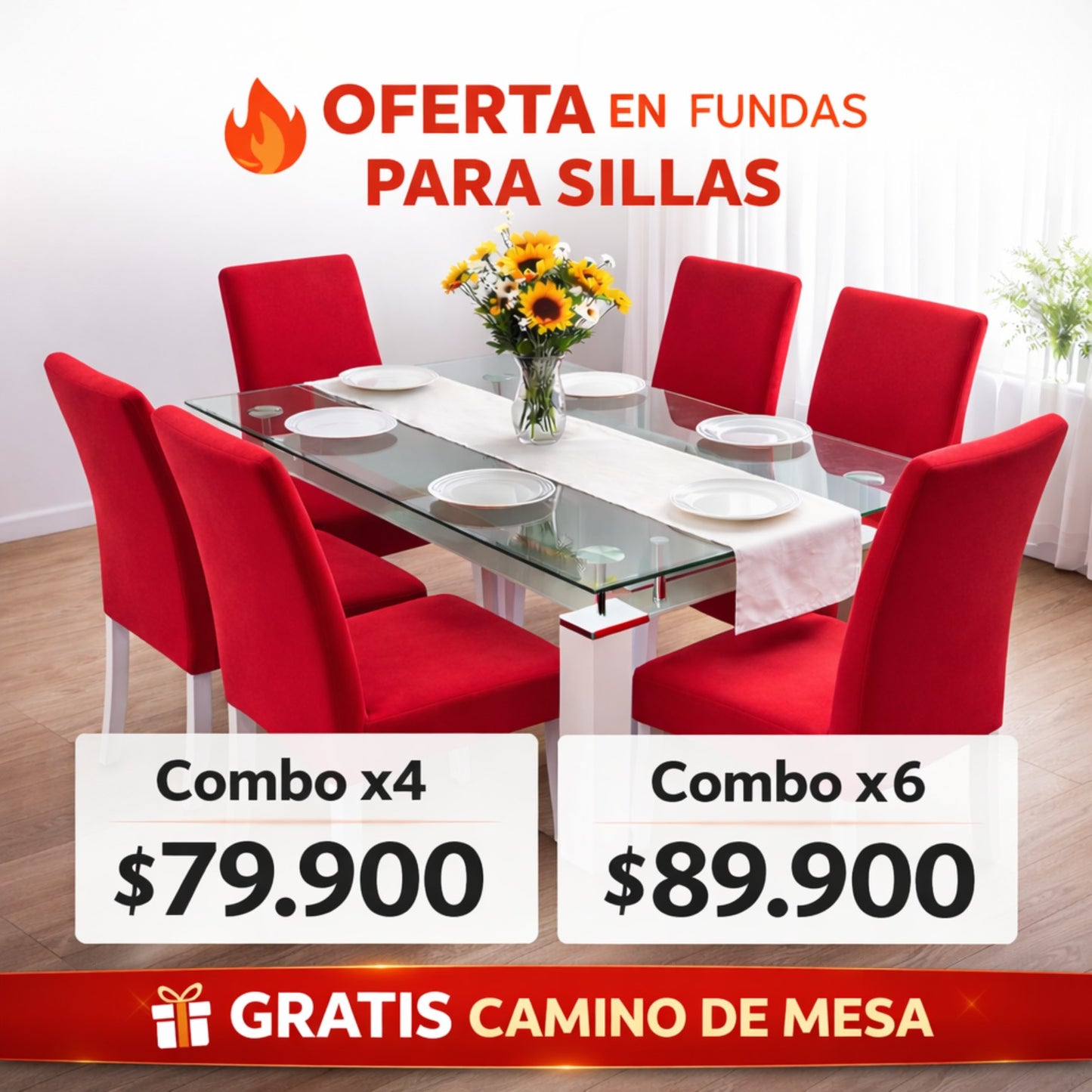 OFERTA EN FUNDAS ELASTICAS GRATIS CENTRO DE MESA ⭐⭐⭐⭐⭐5/5
