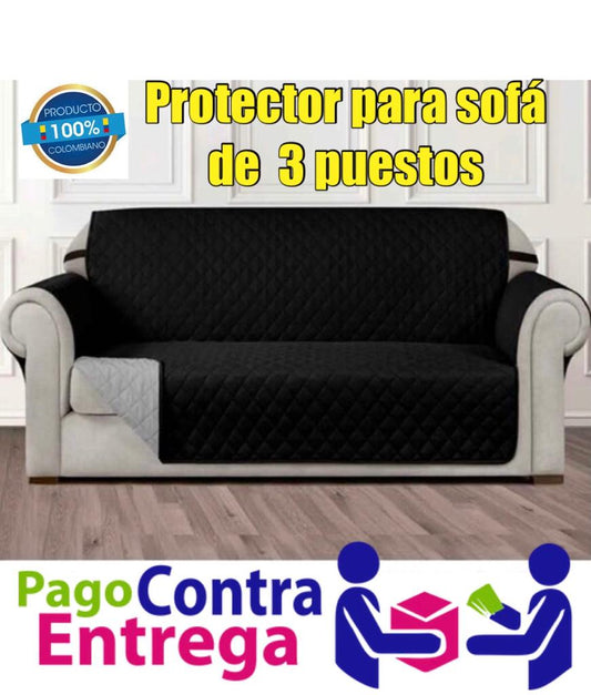 Protector Sofá 3 Puestos Negro/Gris - 2020 home Colombia